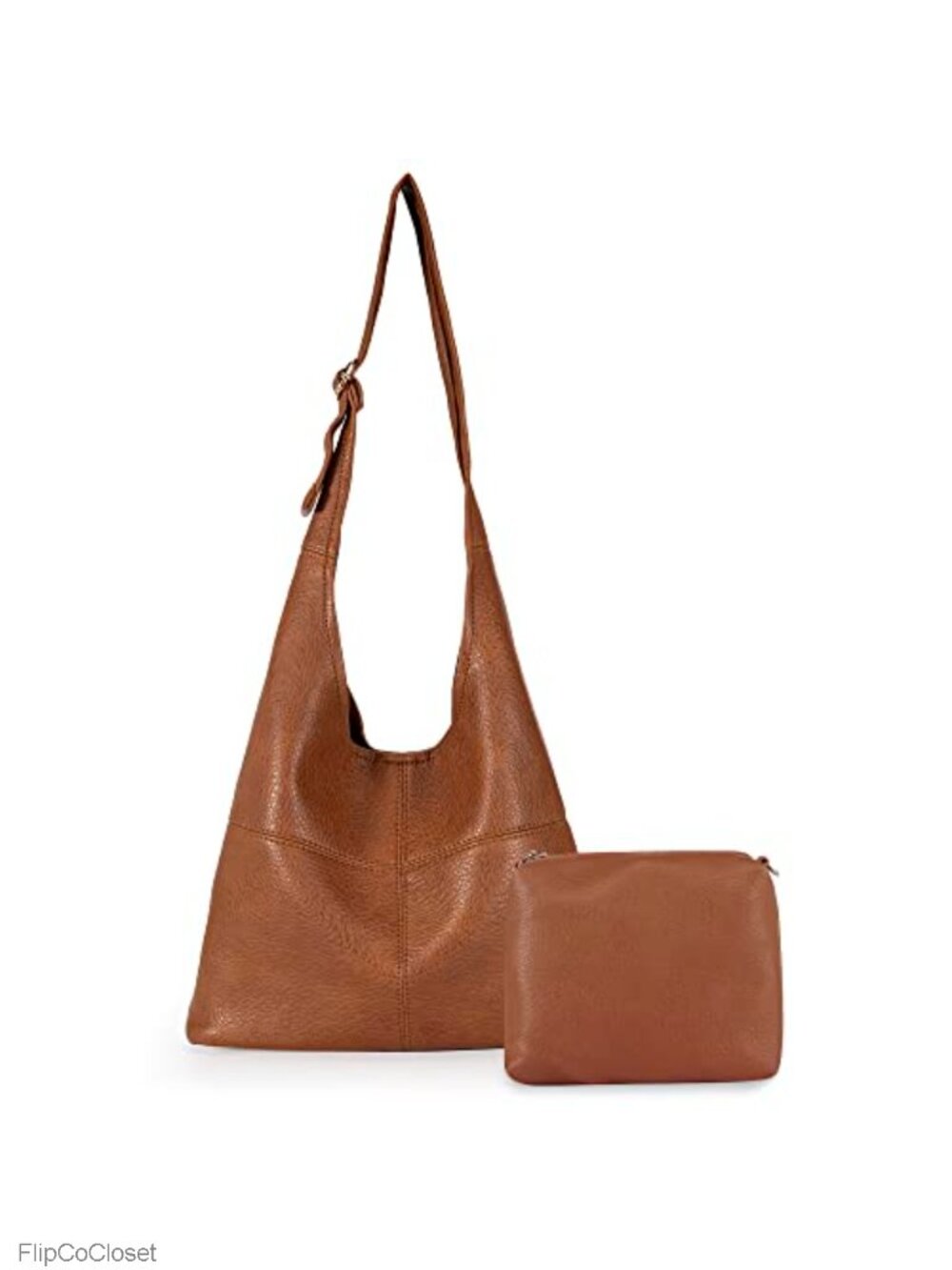 Vegan Leather Hobo Purse with Wristlet
